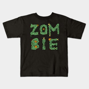 Zombie lettering with bones and eyes Kids T-Shirt